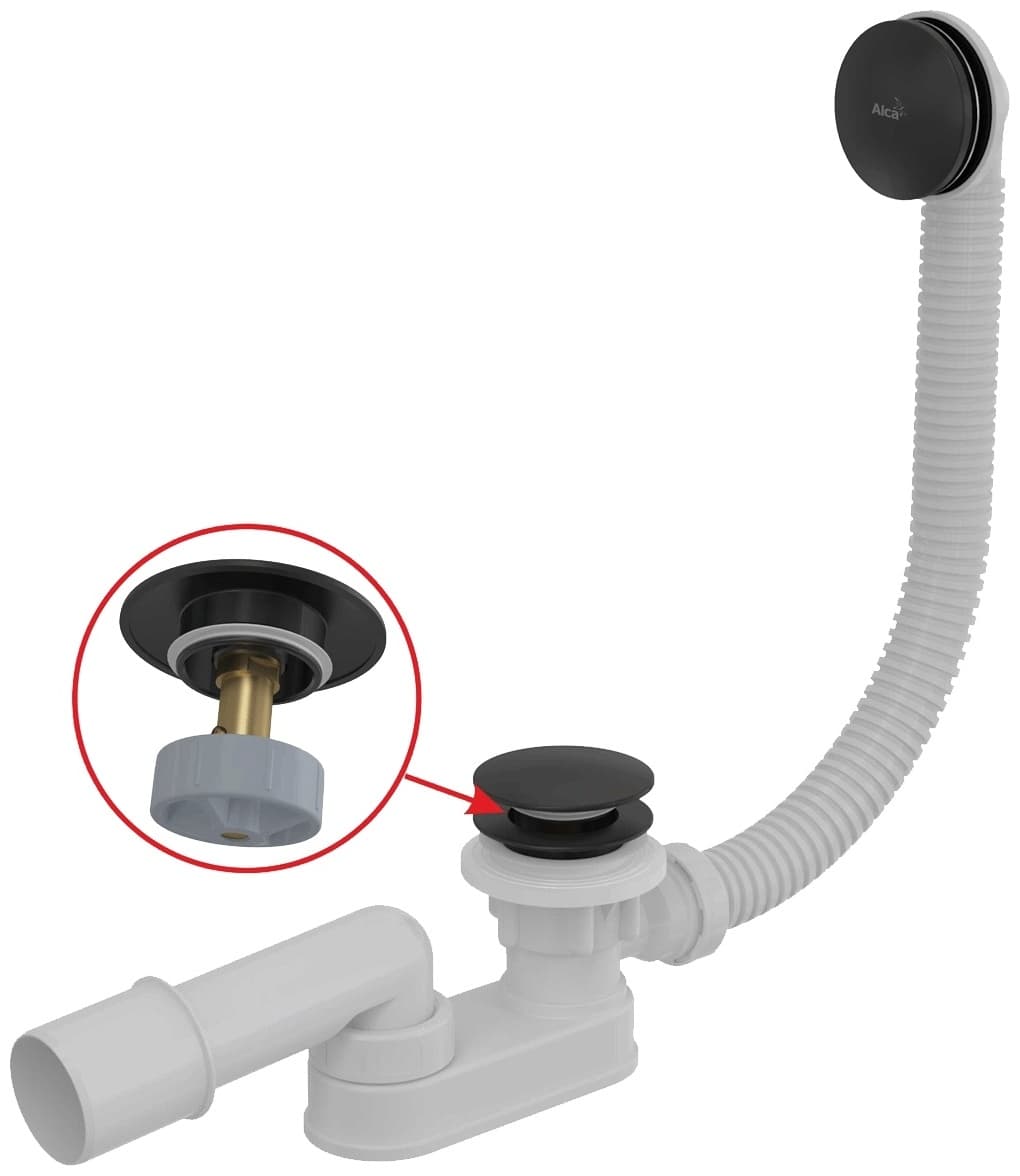 Сифон Alcaplast A507BLACK 52 мм