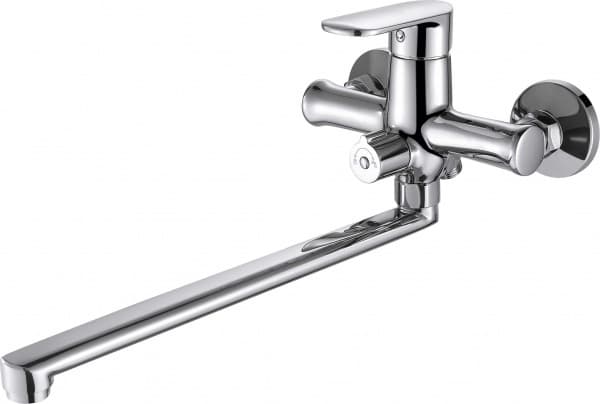 Смеситель для ванны BRAVAT Opal F6125183CP-02L серебристый, однозахватный