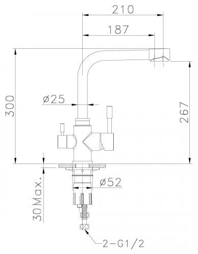 Смеситель для кухни (мойки) Lemark Expert LM5061G, двухзахватный