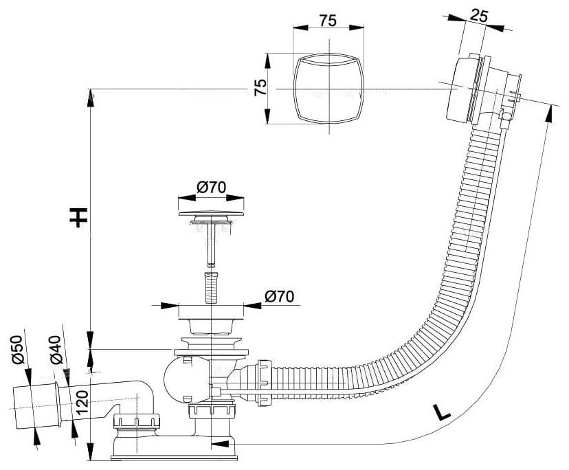Сифон Alcaplast A51CRM