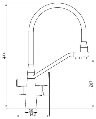 Смеситель с гибким изливом Haiba HB 76855, латунь, цвет черный, хром