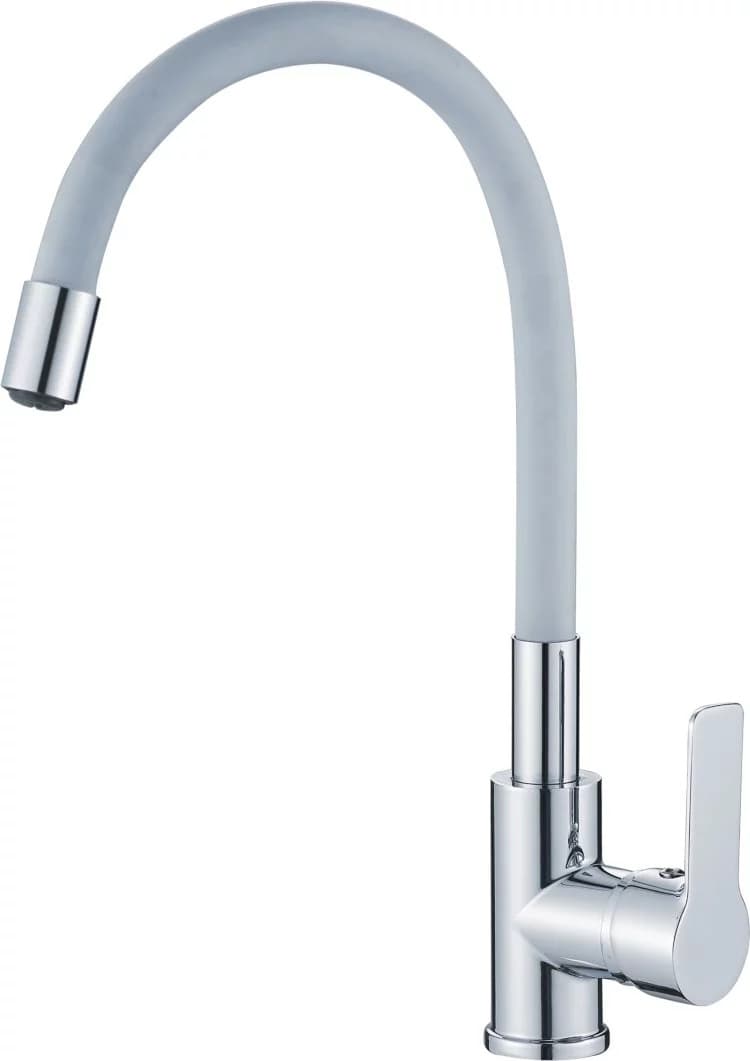 Смеситель с гибким изливом Haiba HB70112-3, латунь, цвет серый, хром