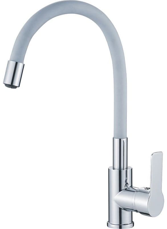 Смеситель с гибким изливом Haiba HB70112-3, латунь, цвет серый, хром