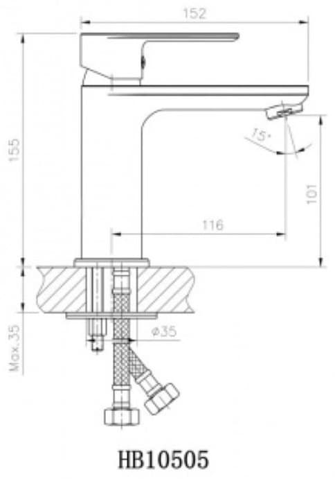 Смеситель для раковины (умывальника) Haiba HB10505-8, однозахватный