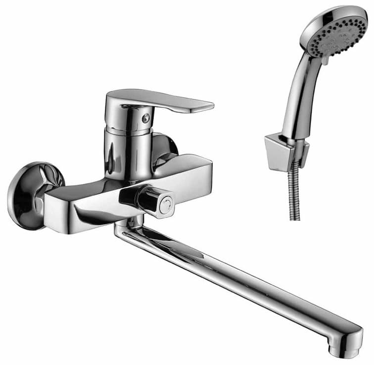 Смеситель для ванны DecoRoom DR23043, латунь, цвет серебристый