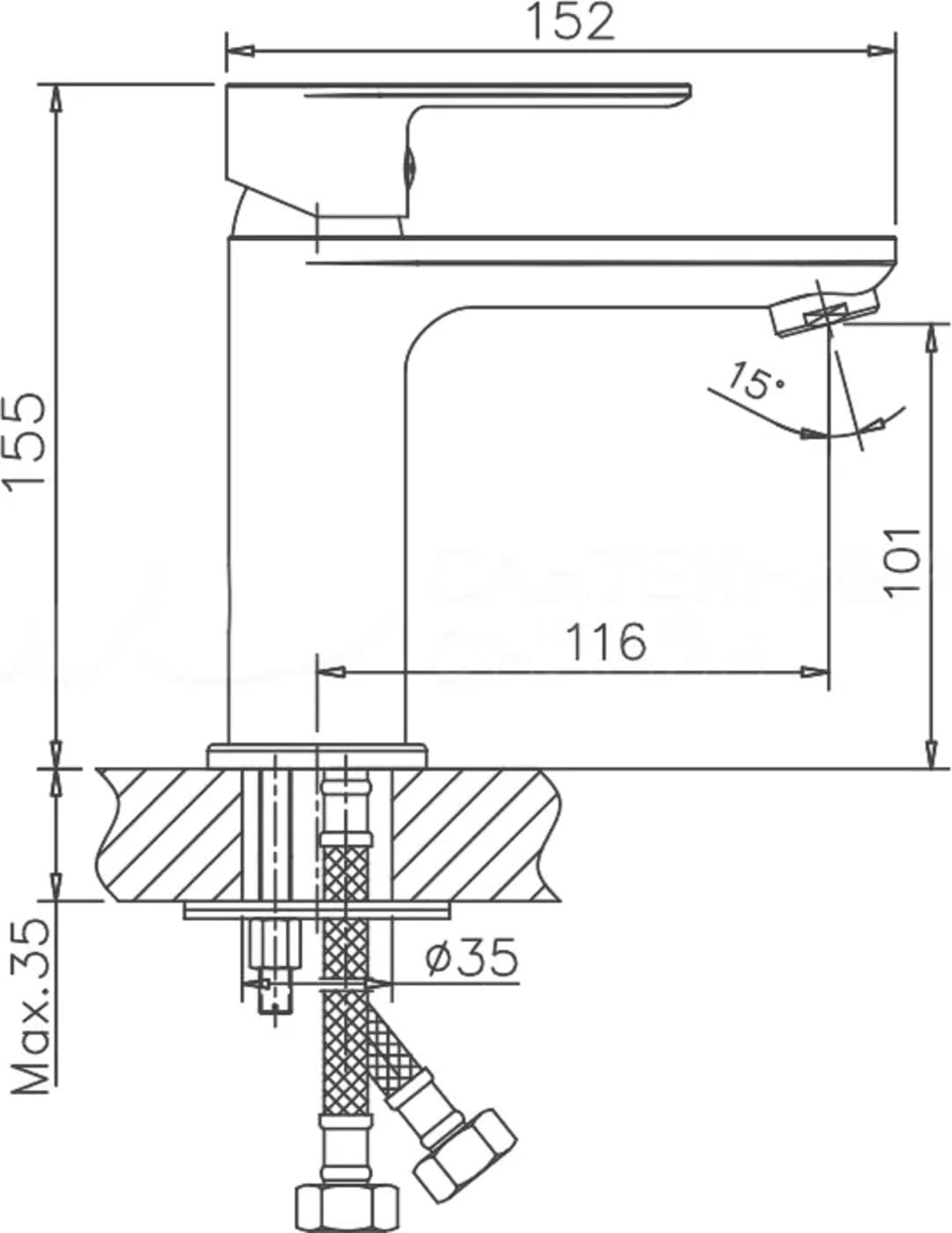 Смеситель для раковины (умывальника) Haiba HB10505-3, однозахватный