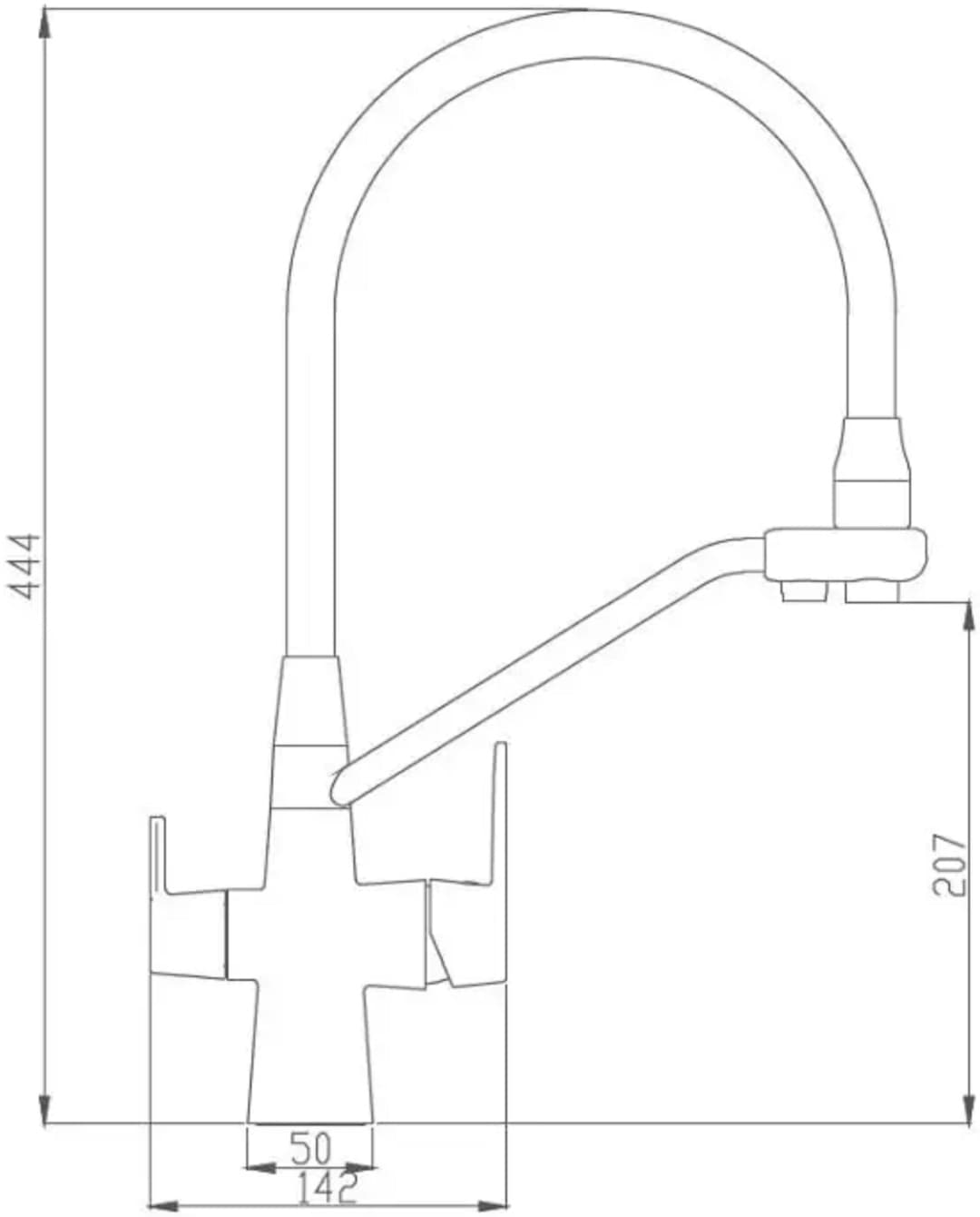 Смеситель с гибким изливом Haiba HB76855, латунь, цвет серебряный, черный