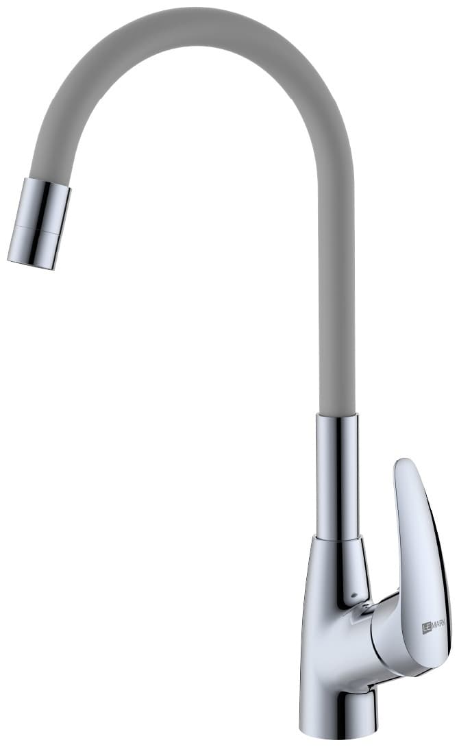Смеситель с гибким изливом Lemark Linara LM0415C, латунь, цвет серебристый, черный
