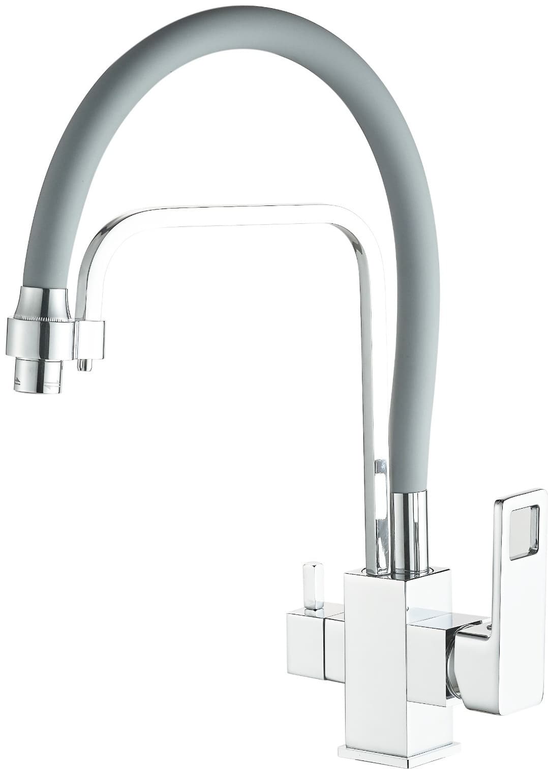 Смеситель с гибким изливом Haiba HB76615-7, латунь, цвет черный