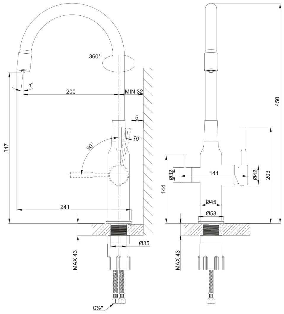 Смеситель с гибким изливом Lemark LM5083S-White, латунь, цвет белый