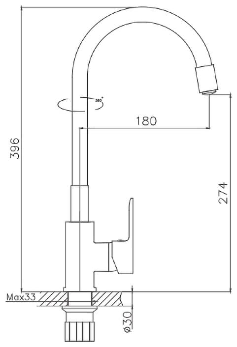 Смеситель с гибким изливом Haiba HB70112-8, латунь, цвет белый