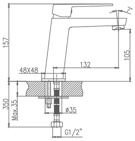 Смеситель для раковины (умывальника) Haiba HAIBA HB11191, однозахватный