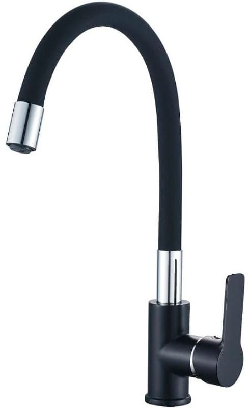 Смеситель с гибким изливом Haiba HB70113-7, латунь, цвет черный