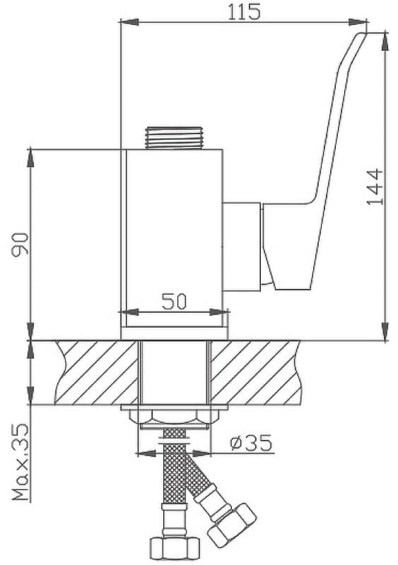 Смеситель для кухни Haiba HB73556, латунь, цвет хром