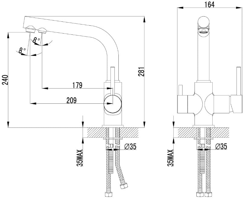 Смеситель для кухни Lemark LM3061PGR грей, латунь, цвет серый