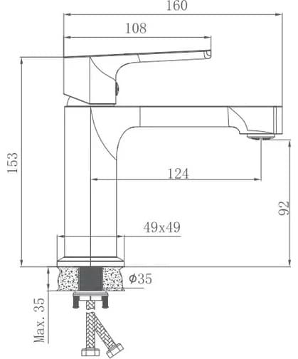 Смеситель для кухни Haiba HB10512-7, латунь, цвет черный