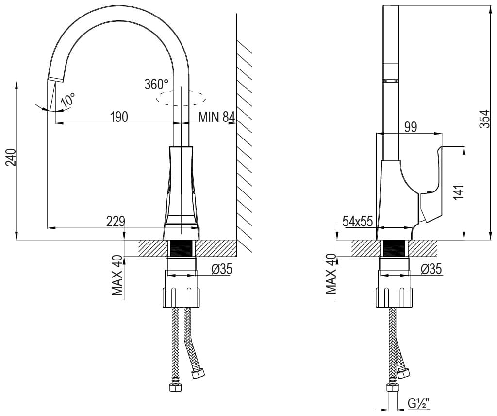 Смеситель для кухни Lemark LM4555С, латунь, цвет хром