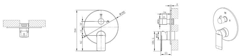 Смеситель для ванны BRAVAT Eddie PB8369402CP-2-ENG 2-функции, латунь, цвет серебристый