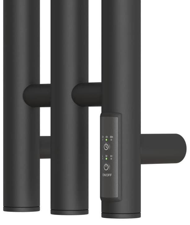Полотенцесушитель электрический POINT Деметра PN12822B П3 120x1200 диммер справа, черный, I-образный 12x120 см