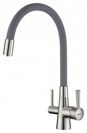 Смеситель с гибким изливом Lemark LM3075G-White, латунь, цвет белый