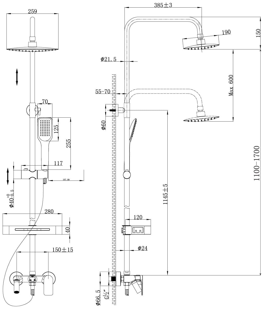Lemark душевой набор (гарнитур) LM7002C