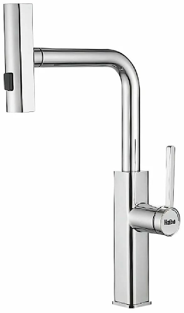 Смеситель для кухни Haiba HAIBA HB 73824 с выдвижным изливом, латунь, цвет хром