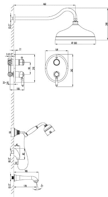 Lemark душевой набор (гарнитур) Villa LM4822B