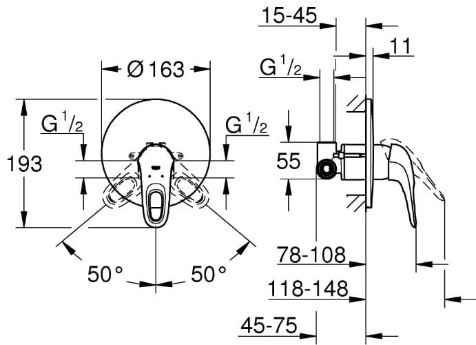 Смеситель для душа Grohe Eurostyle New 33635003, однозахватный