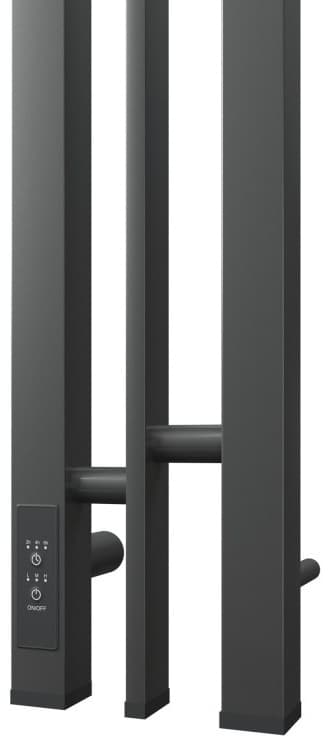 Полотенцесушитель электрический POINT Фрея PN20712GB П2 100x1200 диммер слева, графит блеск, I-образный 10x120 см