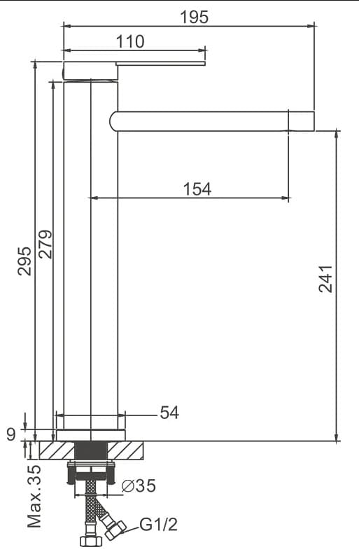 Смеситель Belz White House BELZ B11813-3, нержавеющая сталь, цвет стальной