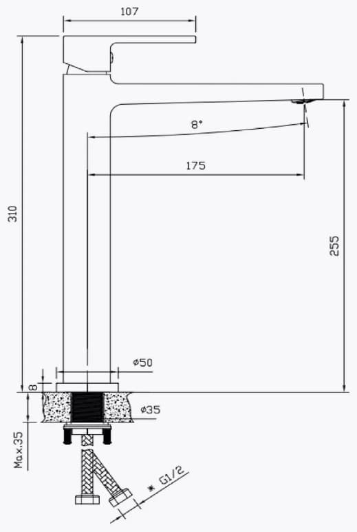 Смеситель Belz White House BELZ B11658-5, латунь, цвет золотой