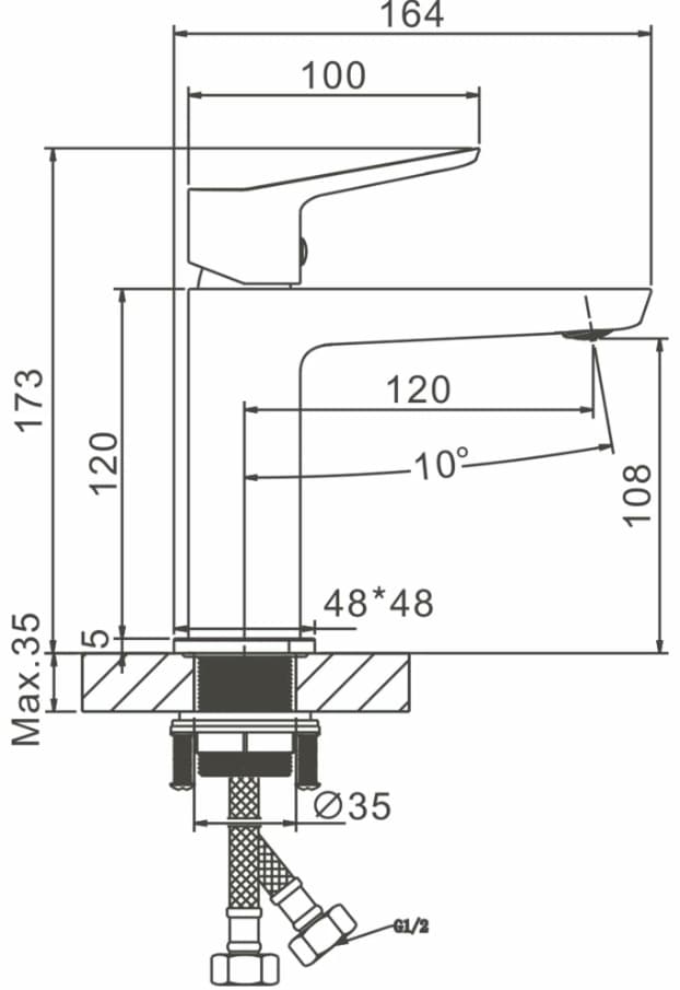 Смеситель Belz White House BELZ B10715-5, латунь, цвет золотой