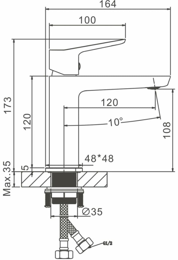 Смеситель Belz White House BELZ B10715-7, латунь, цвет черный