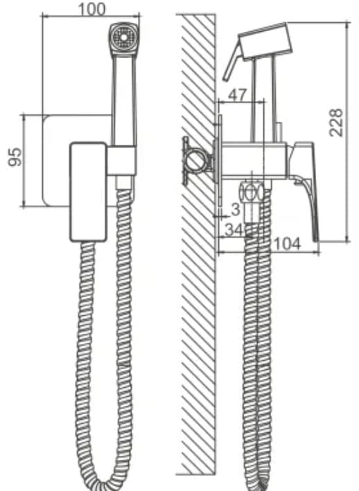 Belz гигиенический душ B55709-3, латунь