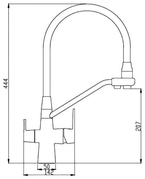 Смеситель с гибким изливом Haiba HB76855-7, латунь, цвет черный