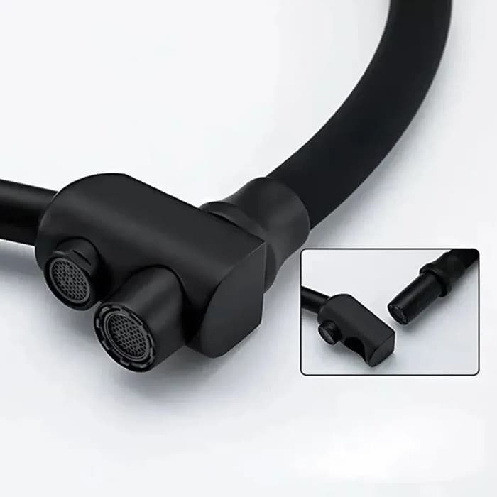 Смеситель с гибким изливом Haiba HB76855-7, латунь, цвет черный