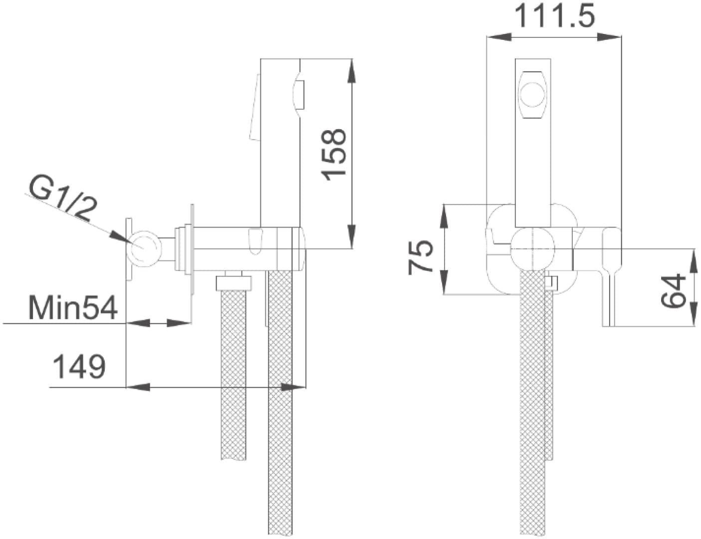 Haiba гигиенический душ HB5518, металл
