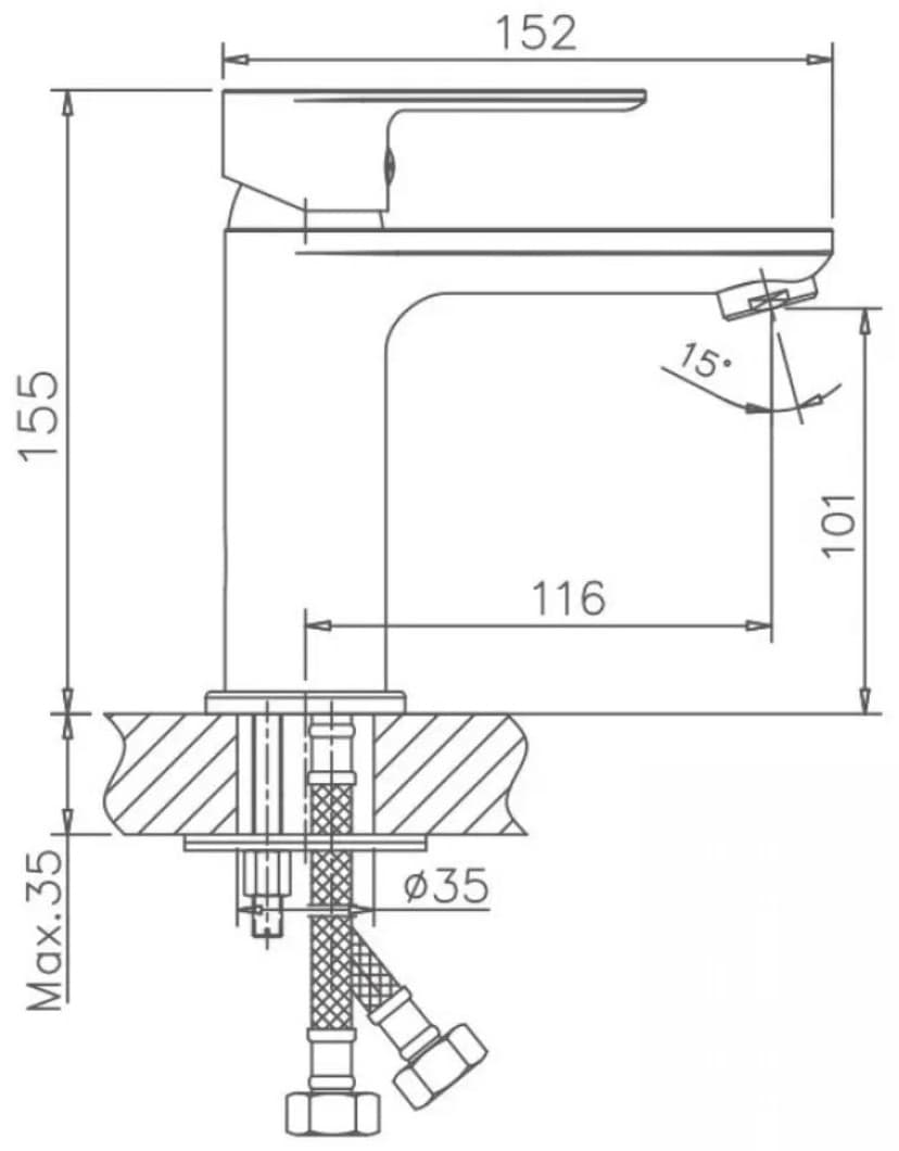 Смеситель Haiba HB10505, латунь, цвет хром