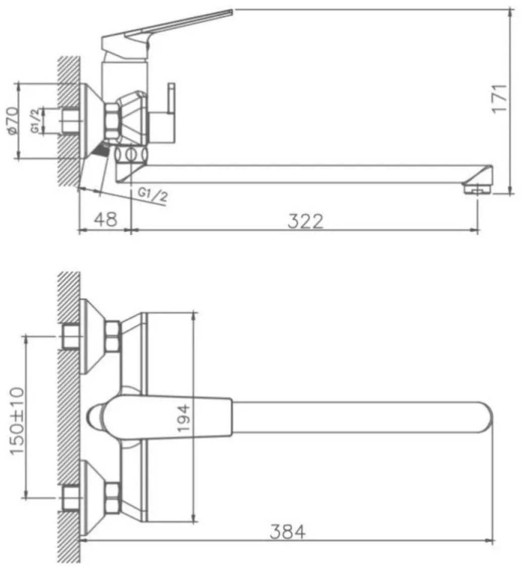 Смеситель с комплектующими Haiba HB22533-3, латунь, цвет графит
