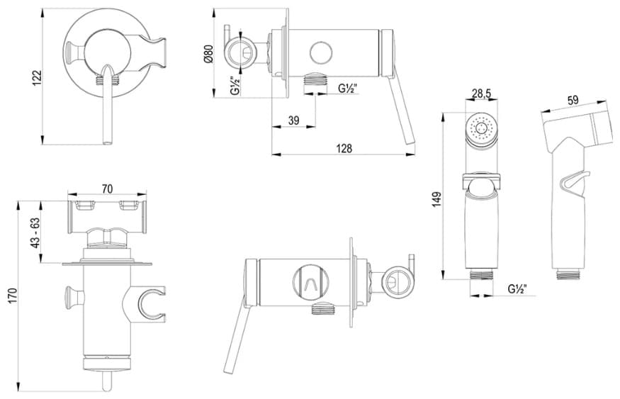 Смеситель для биде Lemark White House Lemark Minima LM3819C, латунь, цвет серебристый, хром