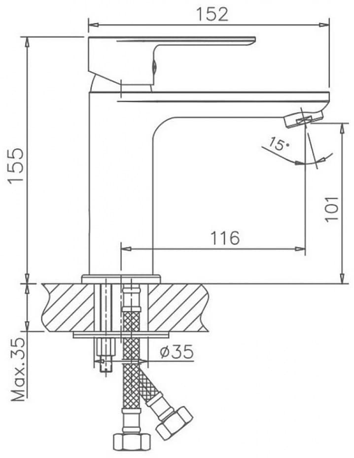 Смеситель Haiba HB10575-8, латунь, цвет белый
