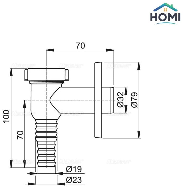 Сифон Alcaplast WallDrain Machine Chrome Dry 32 мм