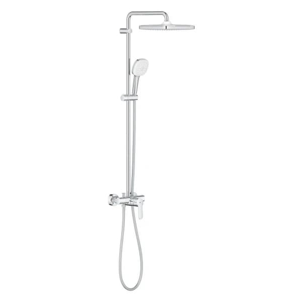 Душевой гарнитур GROHE Tempesta 110 лейка 2 режима, штанга 600 мм, 13,5 л/мин, с полочкой (27926003)