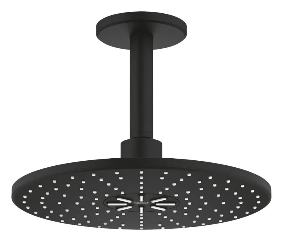 Верхний душ с кронштейном 142, 2 режима струи, черный Grohe Rainshower 310 22124KF0