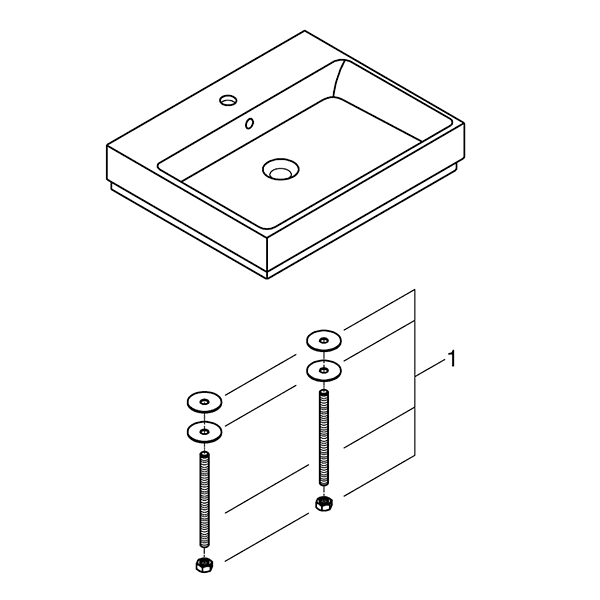 Раковина 60 накладная Grohe Euro CUBE (квадрат)