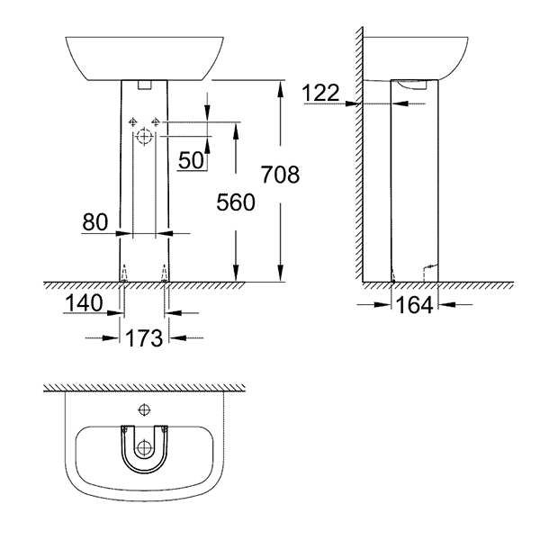 Пьедестал Для Раковины Grohe Bau Ceramic 39425000