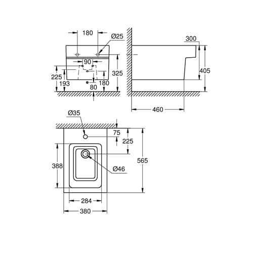 Биде GROHE Cube Ceramic подвесное, альпин-белый (3948600H)