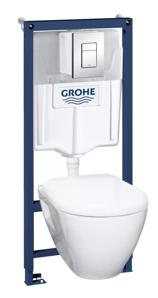 Комплект 4в1: Инсталляция с панелью смыва, унитаз с сиденьем Grohe Solido Perfect (81-19) 39186000