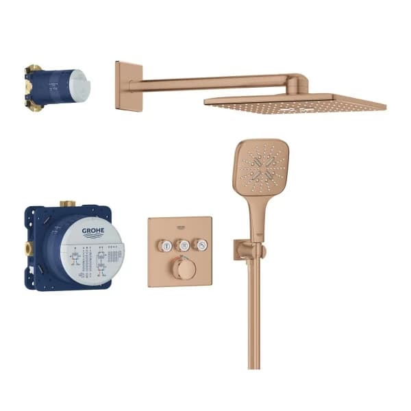 Набор для комплектации душа GROHE Grohtherm SmartControl: встраиваемый термостат, SmartBox, верхний душ, ручной душ, ограничитель расхода, холодный ра