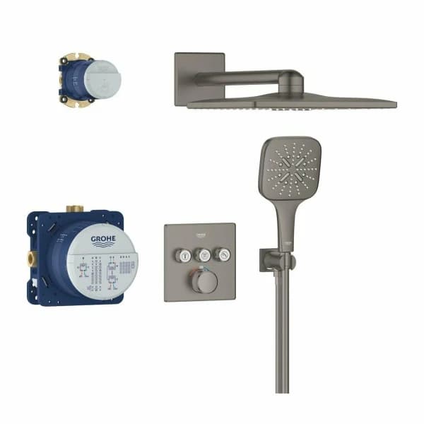 Набор для комплектации душа GROHE Grohtherm SmartControl: встраиваемый термостат, SmartBox, верхний душ, ручной душ, ограничитель расхода, холодный ра